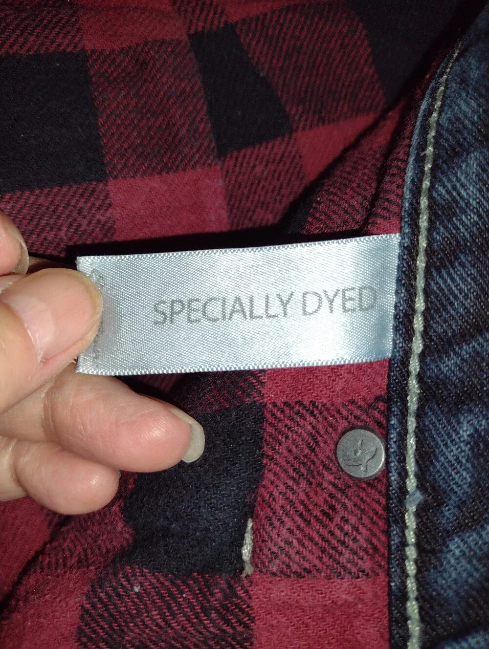 Eddie Bauer Jeans Men's 32X34 Buffalo Plaid Flannel Lined Relaxed Specially Dyed
